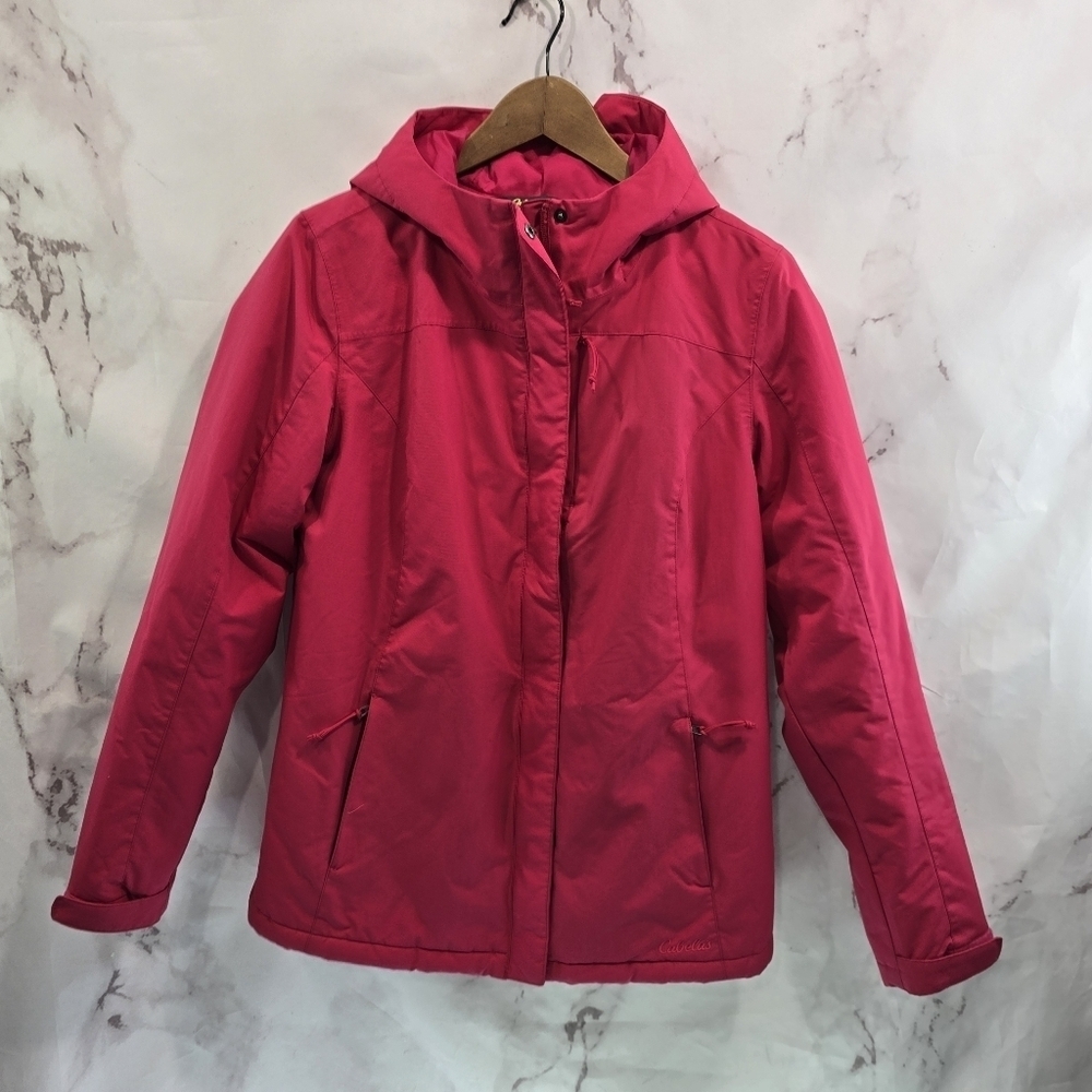 Cabelas Jacket Women Medium Pink Insulated Synthetic Coat Ski Winter Snow Reg